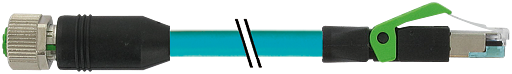 M12 St. 0° / RJ45 St. 0° geschirmt Ethernet