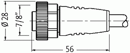 7/8"" Bu. 0° freies Ltg.-ende