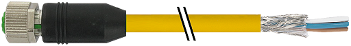 M12 Bu. 0° geschirmt freies Ltg.-ende V4A