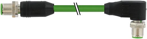 M12 St. 0° / M12 St. 90° D-kod. geschirmt