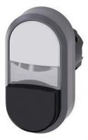 Doppeldrucktaster, beleuchtet, 22mm, rund, weiß, schwarz 3SU1031-3BB61-0AA0
