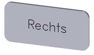 Bezeichnungsschild 12,5x27mm, Schild silber, Beschriftung: Rechts