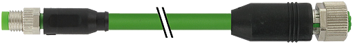 M8 St. 0° / M12 Bu. 0° A-kod. geschirmt