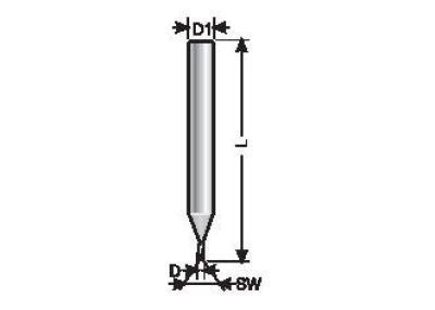 Isolationsgravierer Voll-Hartmetall D=0,6 40mm