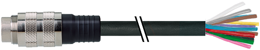 M16 Stecker, gerade, 14pol., freies Ende