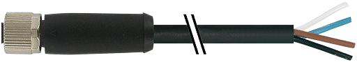 M12 Power Bu. 0° L-kod. freies Ltg-ende