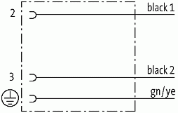 M12 Bu.gew mit freiem Leitungsende 3p.Dual-Keyway