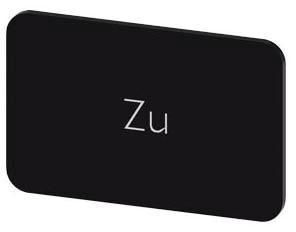 Bezeichnungsschild 17,5x27mm, Schild schwarz, Beschriftung: Zu