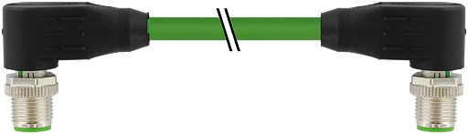 M12 St. 90° / M12 St. 90° geschirmt Ethernet