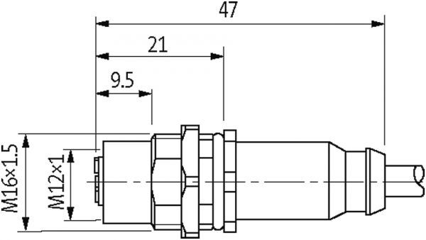 M12 Flanschbuchse D-cod. HWM / RJ45 St. 0°