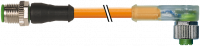 M12 St. ger. auf M12 Bu. gew. mit LED 7000-40363-8520400