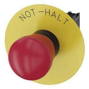 Not-Halt-Pilzdrucktaster, 22mm, rund, rot, Beschriftung: Not-Halt, 1Ö