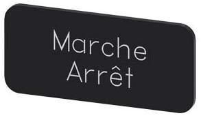 Bezeichnungsschild 12,5x27mm, Schild schwarz, Beschriftung: Arret-Marche