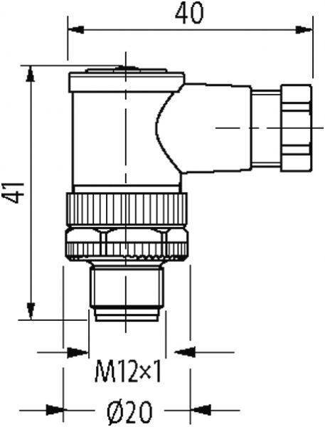 M12 St. 90° selbstanschl. Schraubklemme