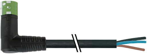 MQ15-X-Power Bu. 90°rechts, freies Ltg.-ende