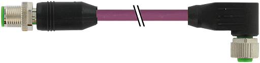 M12 St. 0° / M12 Bu. 90° A-kod.