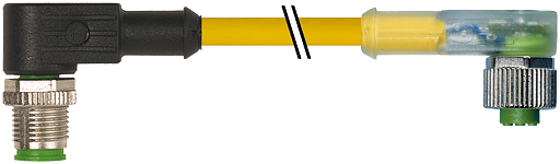 M12 St. 90° / M12 Bu. 90° LED