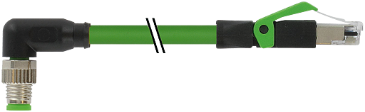 M8 St. 90° A-kod. / RJ45 St. 0° geschirmt