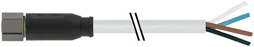 M8 Bu. 0° freies Ltg.-ende V4A