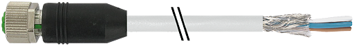 M12 Bu. ger. geschirmt mit freiem Ltg.-ende V2A