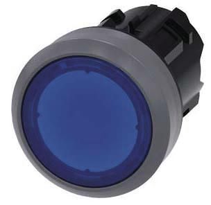 Drucktaster, beleuchtet, als Leuchtmelder, 22mm, rund, blau