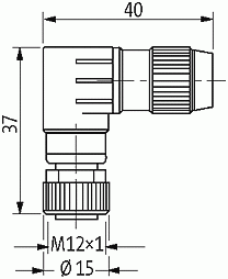 MOSA M12 Bu. gew. 3LED selbstanschl. Schneidklemme