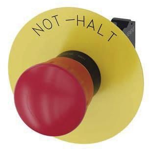 Not-Halt-Pilzdrucktaster, 22mm, rund, rot, Beschriftung: Not-Halt, 1Ö