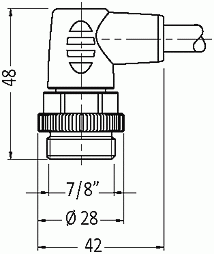 7/8"" St. 90° / 7/8"" Bu. 90°