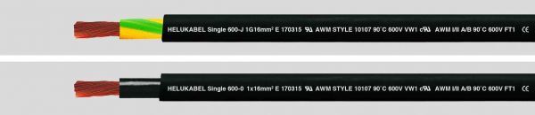 Aderleitung UL/CSA Single 600 1G10 mm² (8 AWG) Schwarz