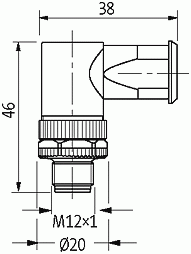 M12 St. 90° selbstanschl. Schraubklemme