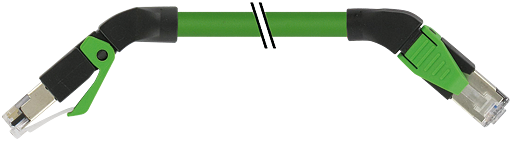 RJ45 St. 45° unten / RJ45 St. 45° rechts geschirmt