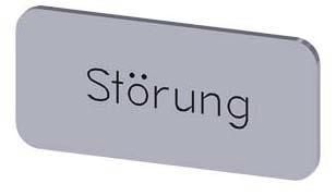 Bezeichnungsschild 12,5x27mm, Schild silber, Beschriftung: Störung