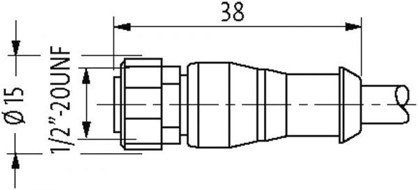 M12 Bu. 0° freies Ltg.-ende 3p.Dual-Keyway