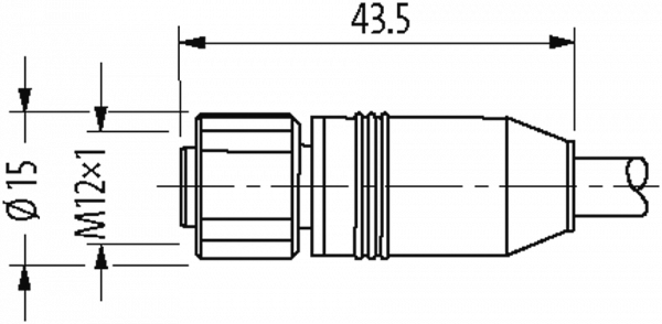 M12 Bu. ger. geschirmt mit freiem Ltg.-ende V2A