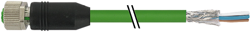 M12 Bu. 0° Y-kod. freies Ltg-ende geschirmt