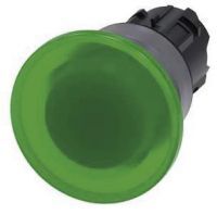 Pilzdrucktaster, beleuchtet, 22mm, rund, grün, 40mm 3SU1031-1BD40-0AA0