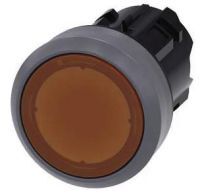 Drucktaster, beleuchtet, 22mm, rund, amber, Druckknopf 3SU1031-0AB00-0AA0