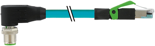 M12 St. 90°/ RJ45 0° geschirmt Ethernet