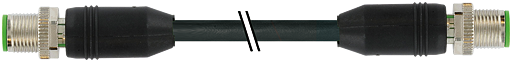 M12 St. 0° / M12 St. 0° geschirmt Ethernet