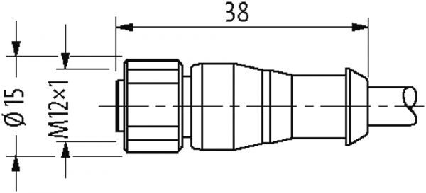 M12 Bu. ger. mit freiem Leitungsende V4A