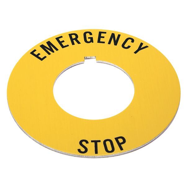 30mm 800T EMERGENCY STOP Yel Ring Legend