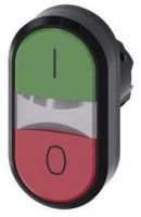 Doppeldrucktaster, beleuchtet, 22mm, rund, grün: I, rot: O 3SU1001-3AB42-0AK0