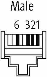 RJ45 St. 45°oben freies Leitungsende, Ethernet