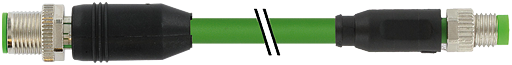 M12 St. 0° D-kod. / M8 St. 0° A-kod. geschirmt