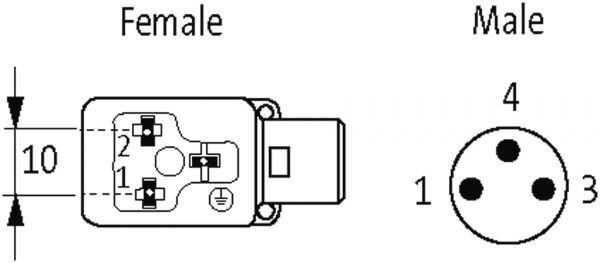 M8 St. 0° A-kod. / MSUD Ventilst. B-10mm