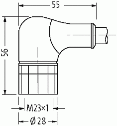 M23 Bu. 90° freies Ltg.-ende