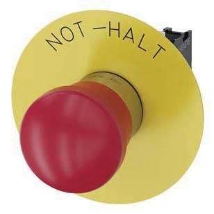 Not-Halt-Pilzdrucktaster, 22mm, rund, rot, Beschriftung: Not-Halt, 1Ö