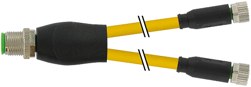 M12 Y-Verteiler / M8 Bu. 0°