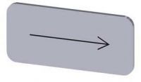 Bezeichnungsschild 12,5x27mm, Schild silber, Symbol: Pfeilrichtung rechts 3SU1900-0AC81-0QR0