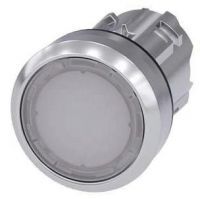 Drucktaster, beleuchtet, 22mm, rund, weiß, Druckknopf 3SU1051-0AB60-0AA0